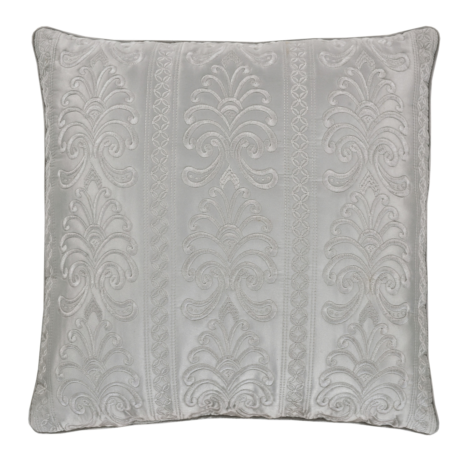 Silver 18inch Square Decorative Throw Pillow