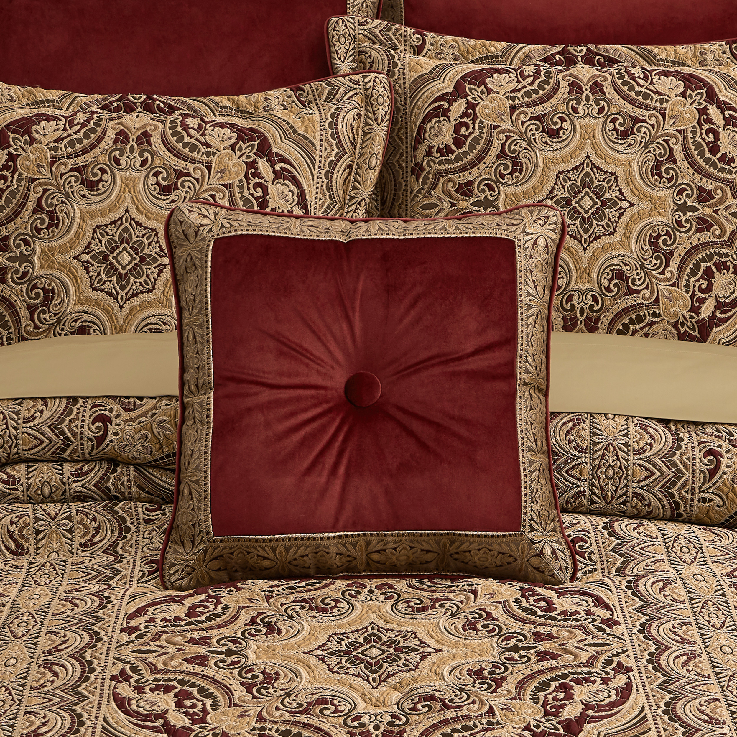 Crimson 18inch Square Decorative Throw Pillow