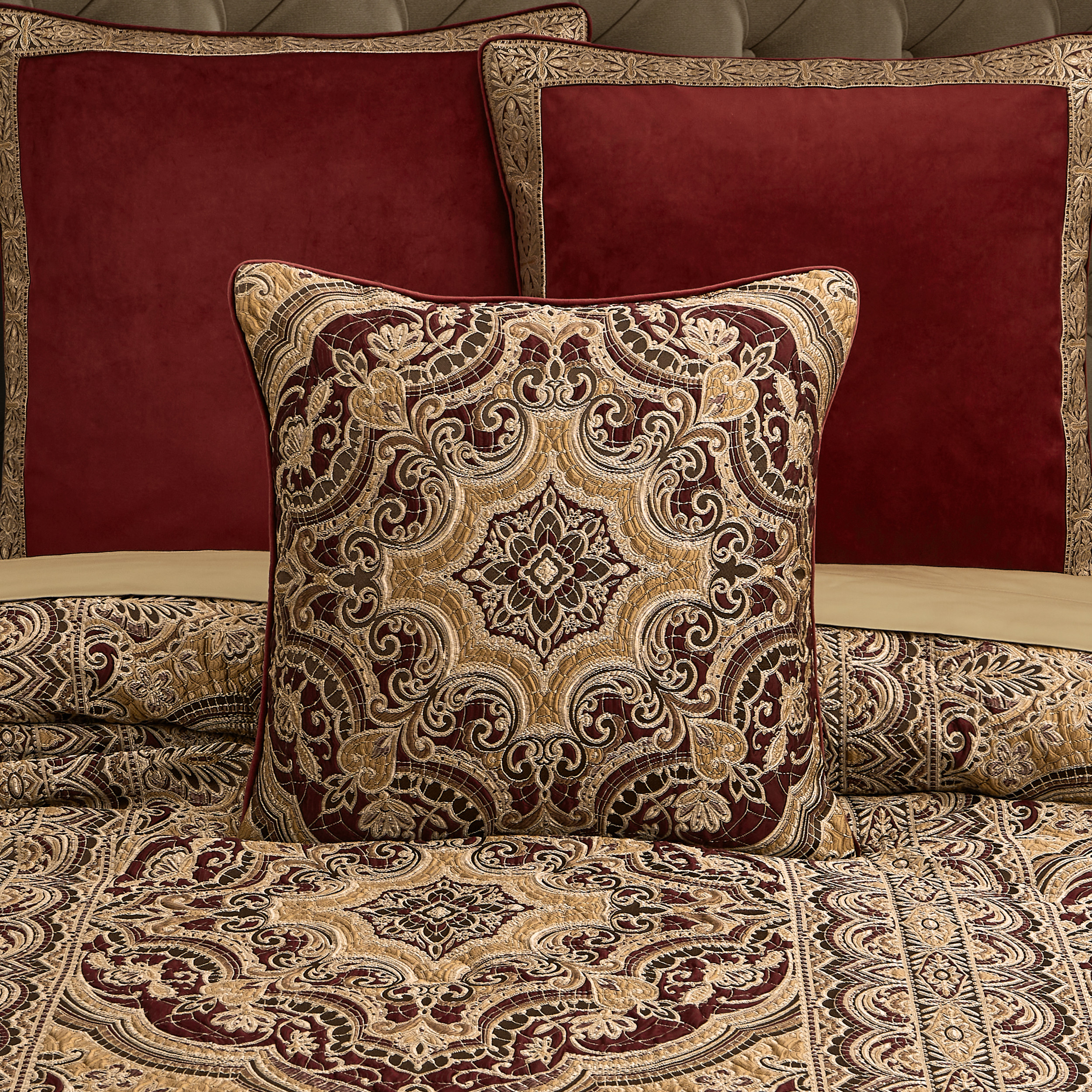 Crimson 20inch Square Decorative Throw Pillow