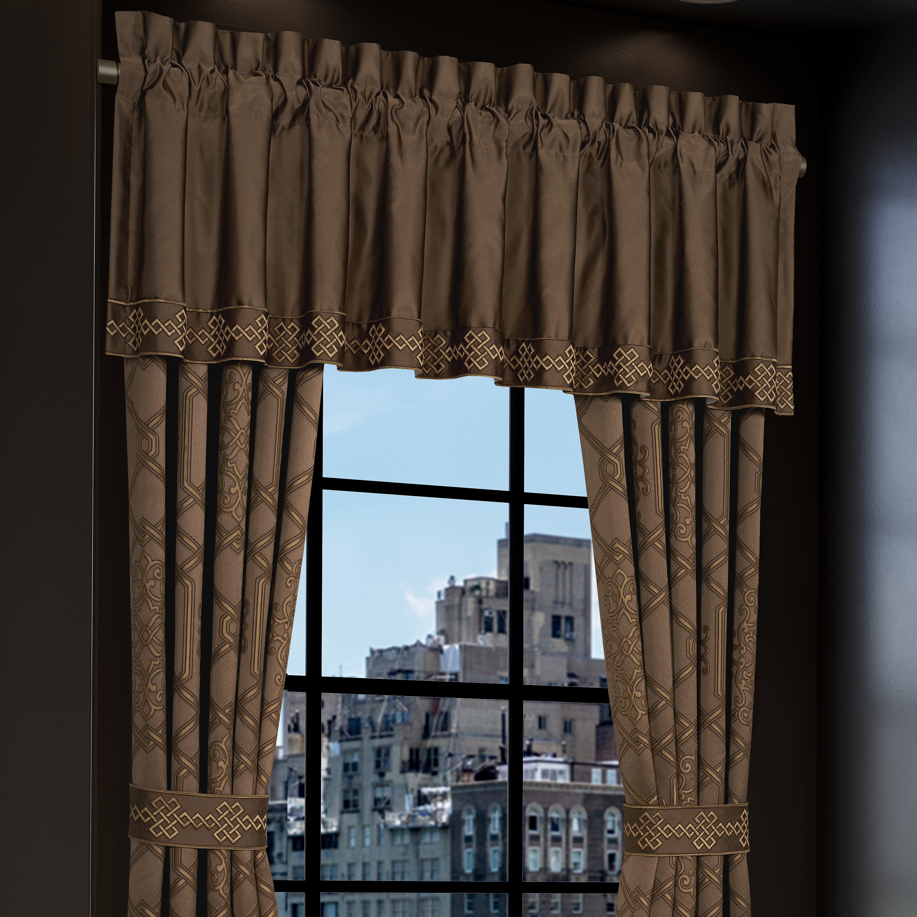Mocha Window Straight Valance