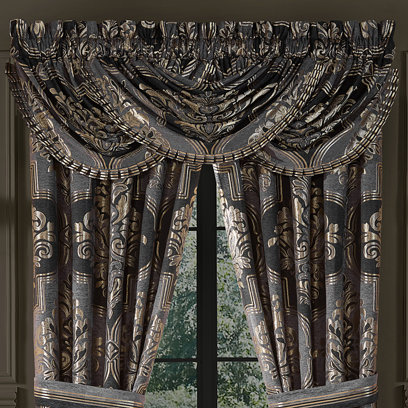 Pewter Window Waterfall Valance