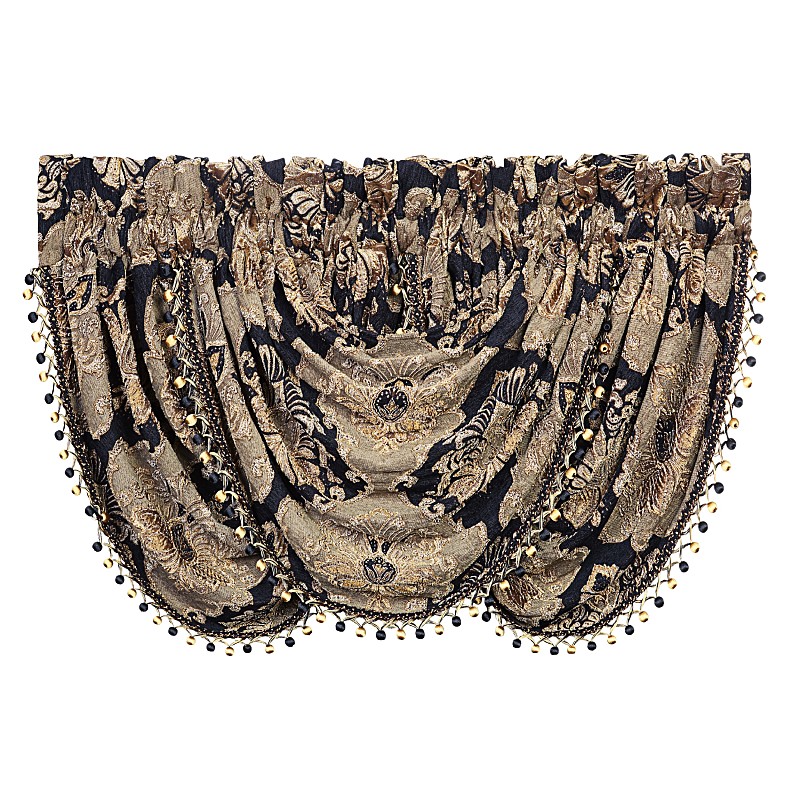 Black Window Waterfall Valance