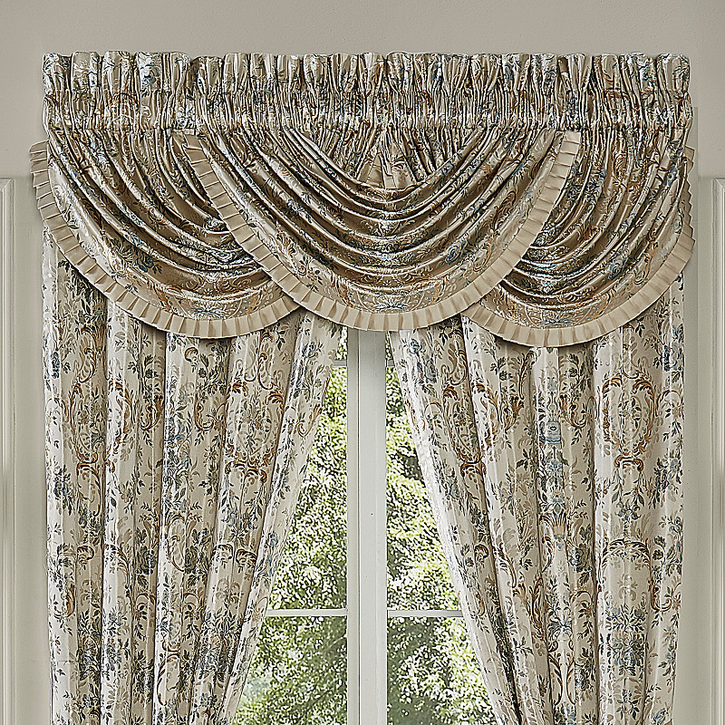 Teal Window Waterfall Valance