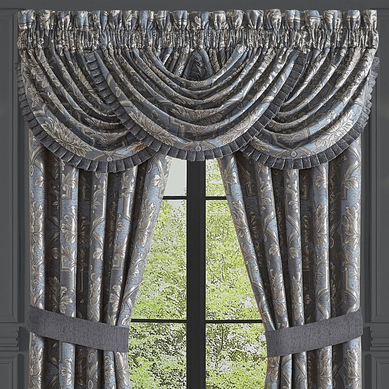 Powder Blue Window Waterfall Valance