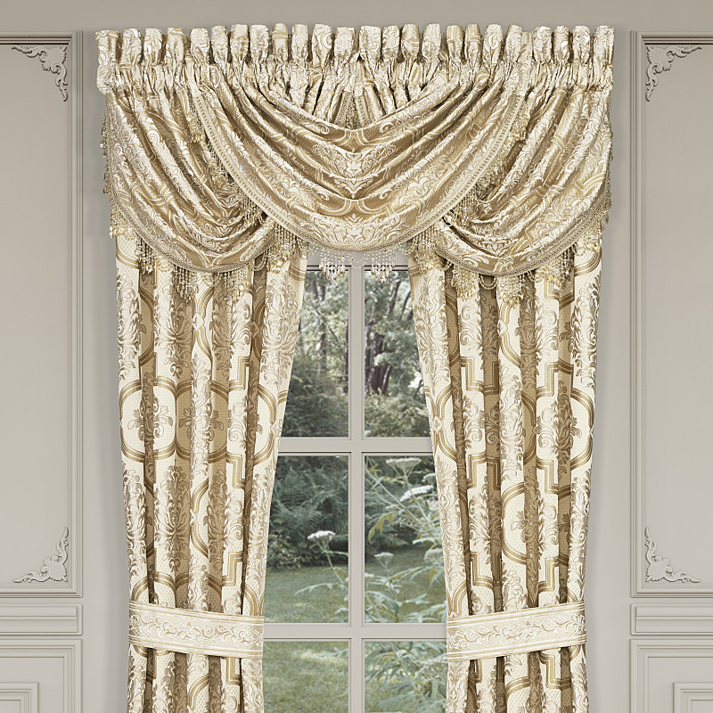 Champagne Window Waterfall Valance