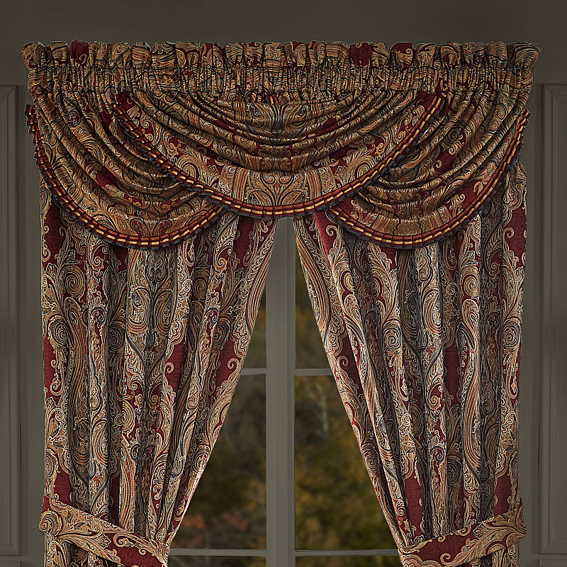 Red Window Waterfall Valance