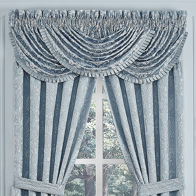 Powder Blue Window Waterfall Valance