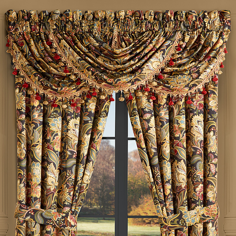 Black Window Waterfall Valance