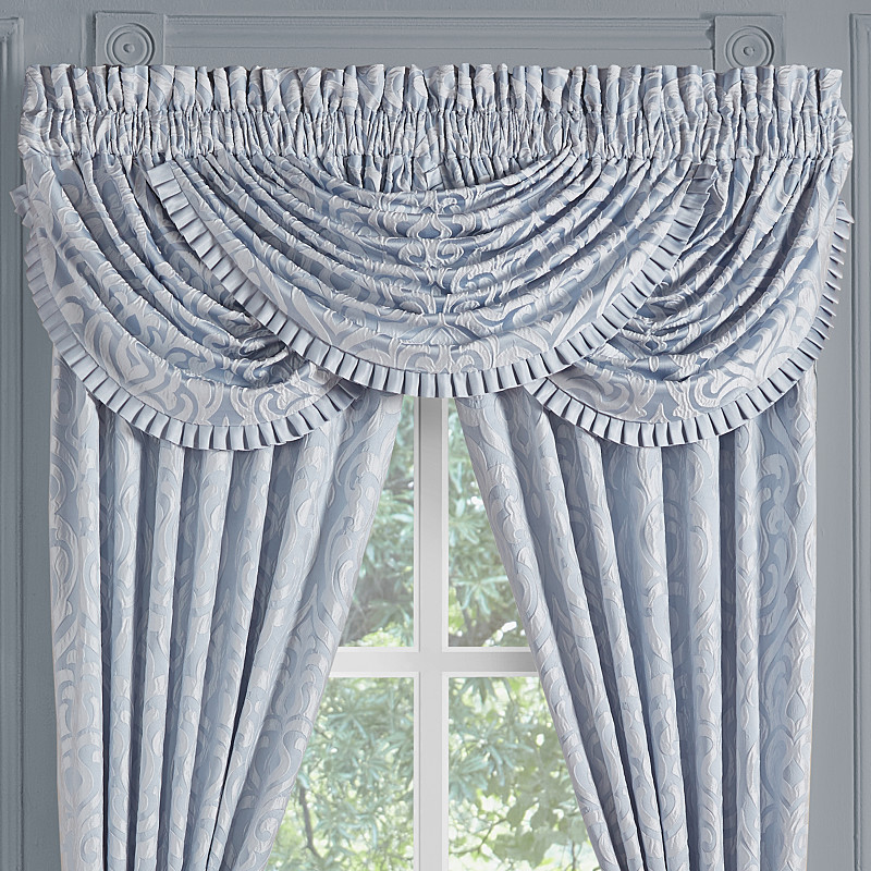 Powder Blue Window Waterfall Valance