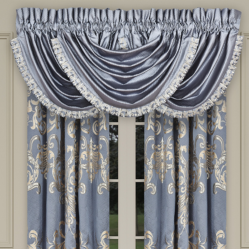 Powder Blue Window Waterfall Valance