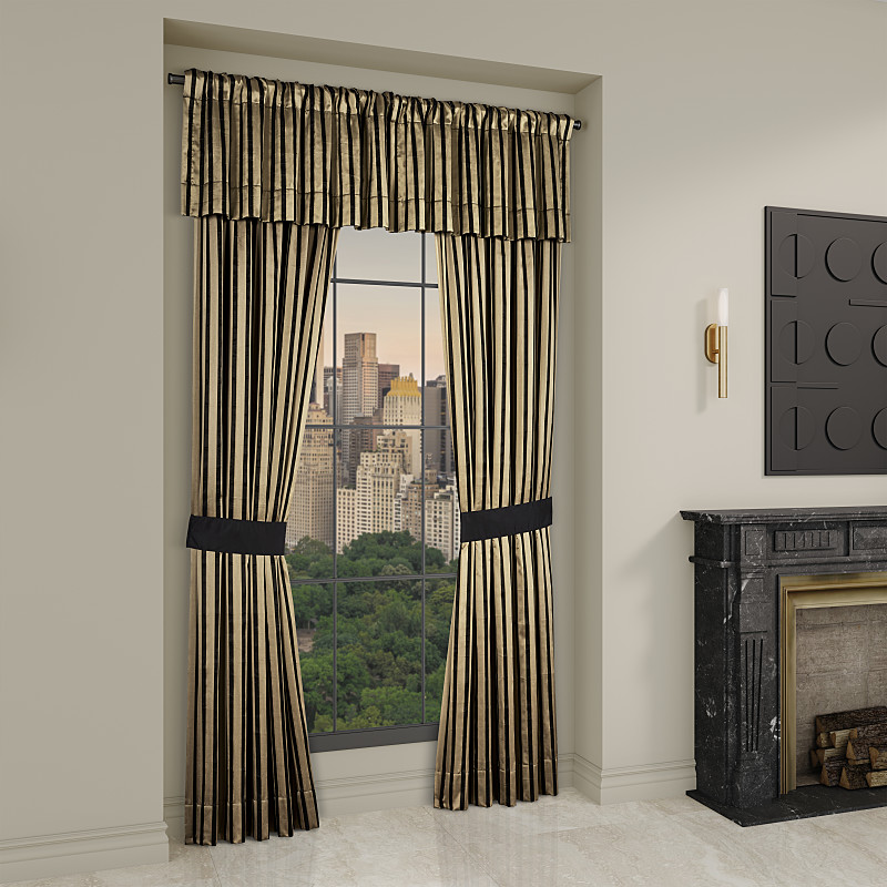 Black Window Straight Valance