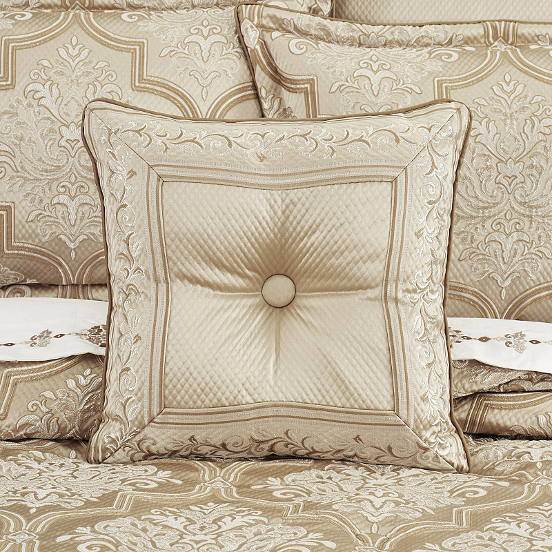 Champagne 18inch Square Decorative Throw Pillow