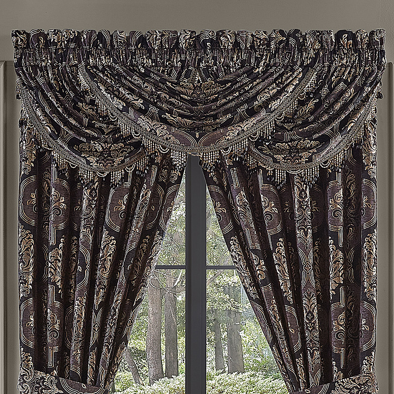 Black Window Waterfall Valance