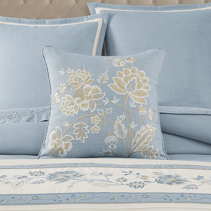 Chambray 18inch Square Decorative Throw Pillow