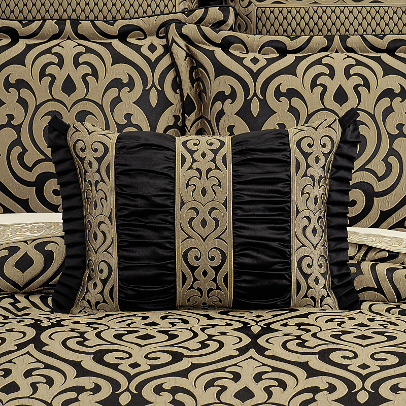 Black Boudoir Decorative Throw Pillow