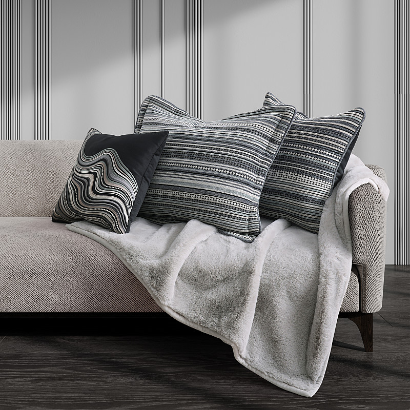 Black 18inch Square Decorative Throw Pillow