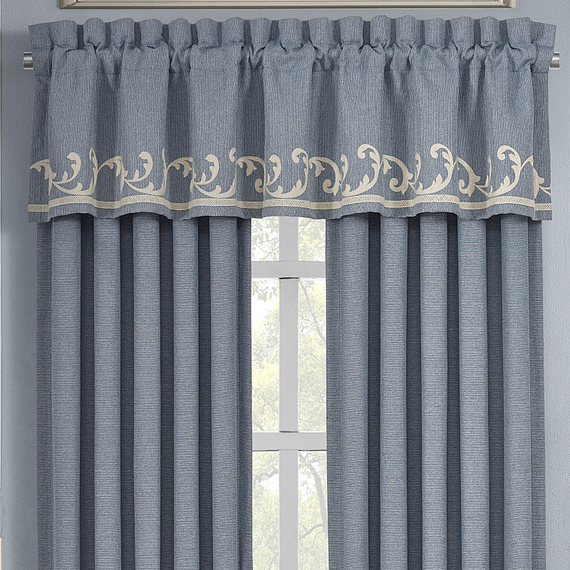 Blue Window Straight Valance