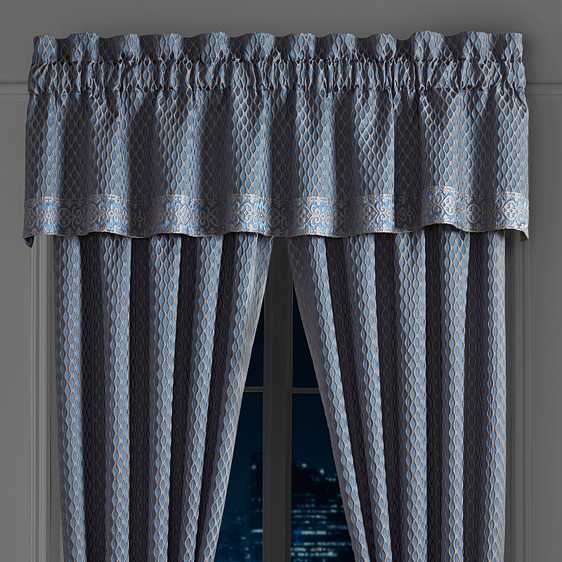 Blue Window Straight Valance