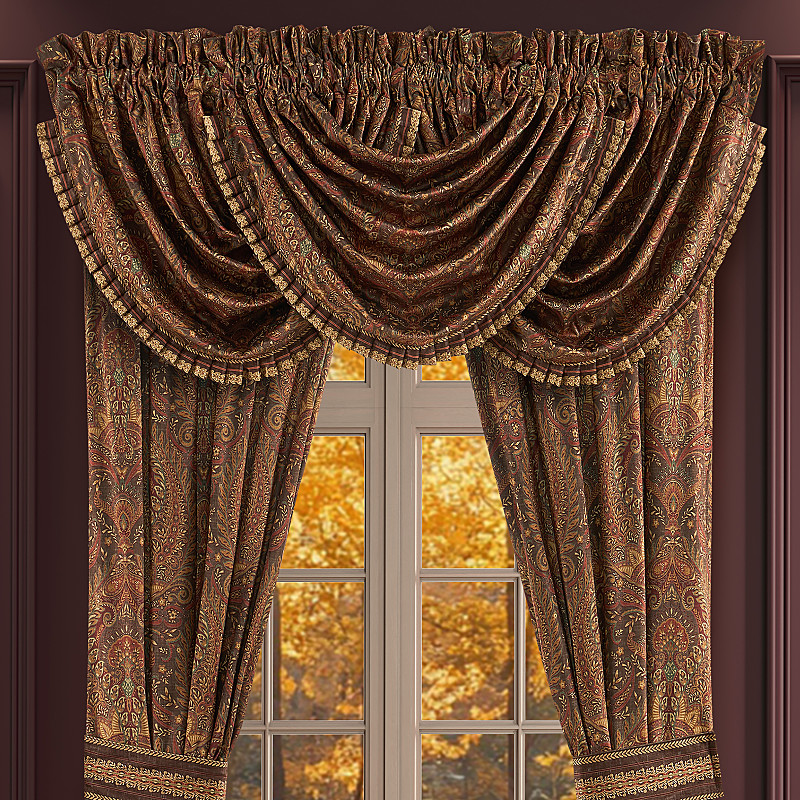 Chocolate Window Waterfall Valance