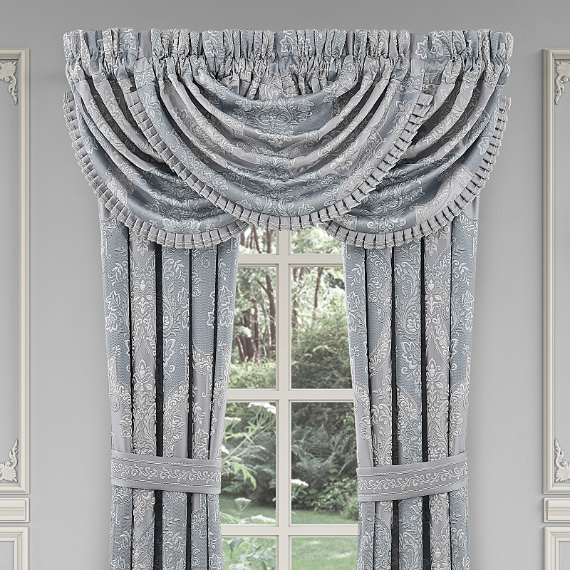 Powder Blue Window Waterfall Valance