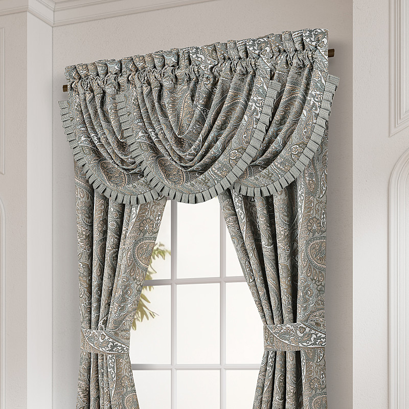 Aqua Window Waterfall Valance