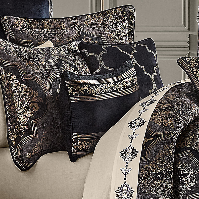 Black Boudoir Decorative Throw Pillow