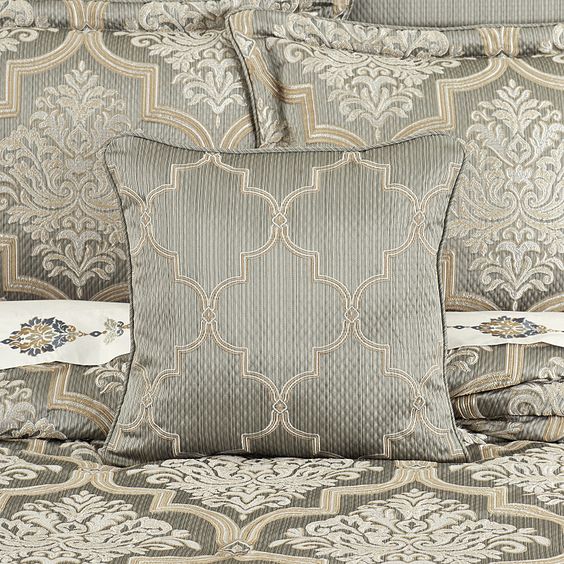 Sage 18inch Square Embellished Decorative Throw Pillow