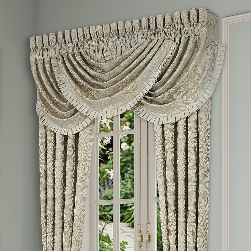 Aqua Window Waterfall Valance