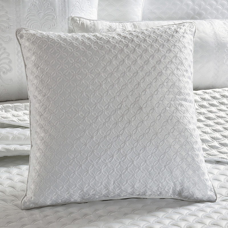 White 16inch Square Decorative Throw Pillow