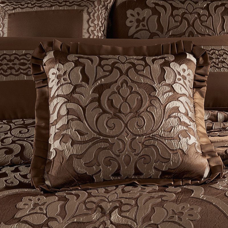 Copper 20inch Square Embellished Decorative Throw Pillow