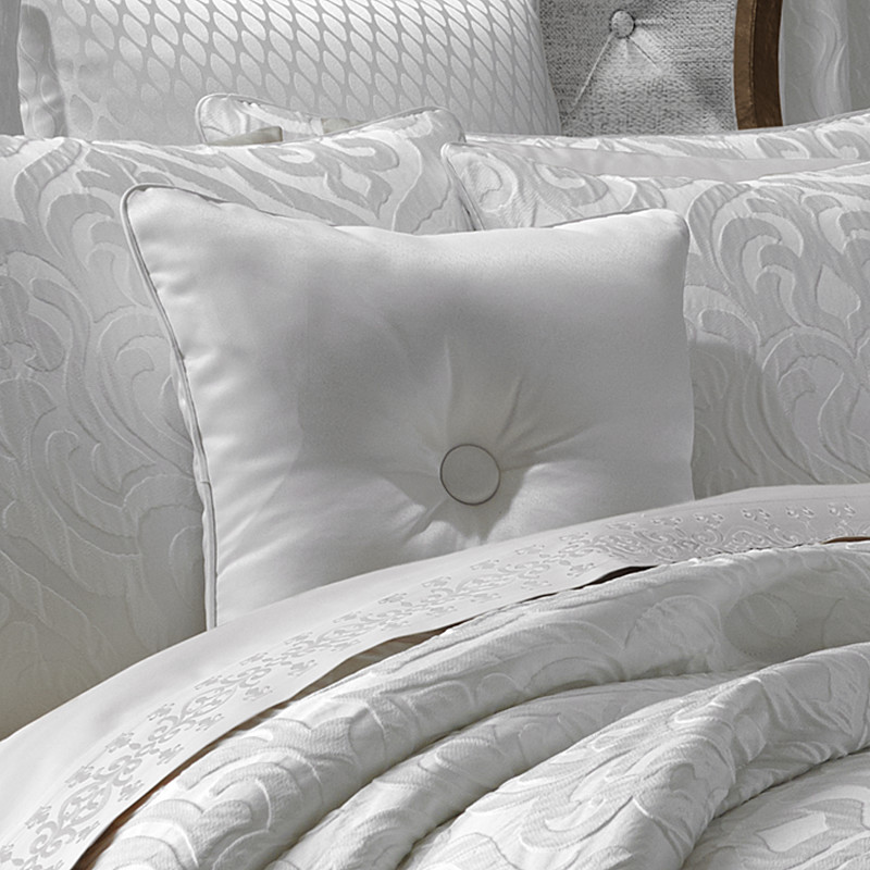 White 16inch Square Decorative Throw Pillow