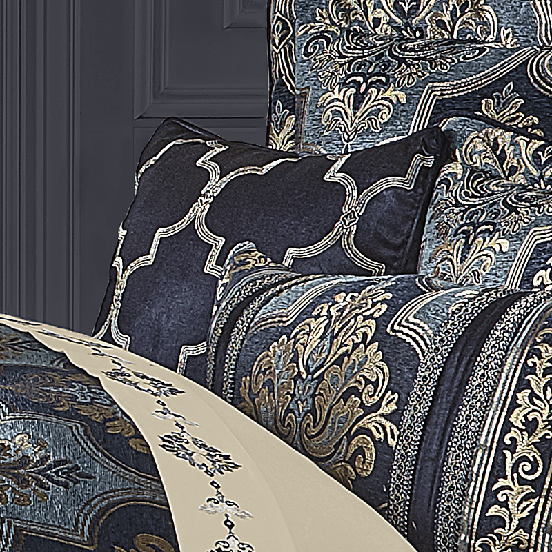 Indigo 18inch Square Embellished Decorative Throw Pillow