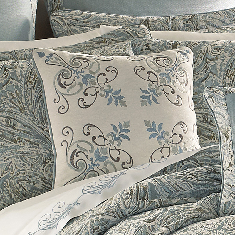White 18inch Square Embellished Decorative Throw Pillow