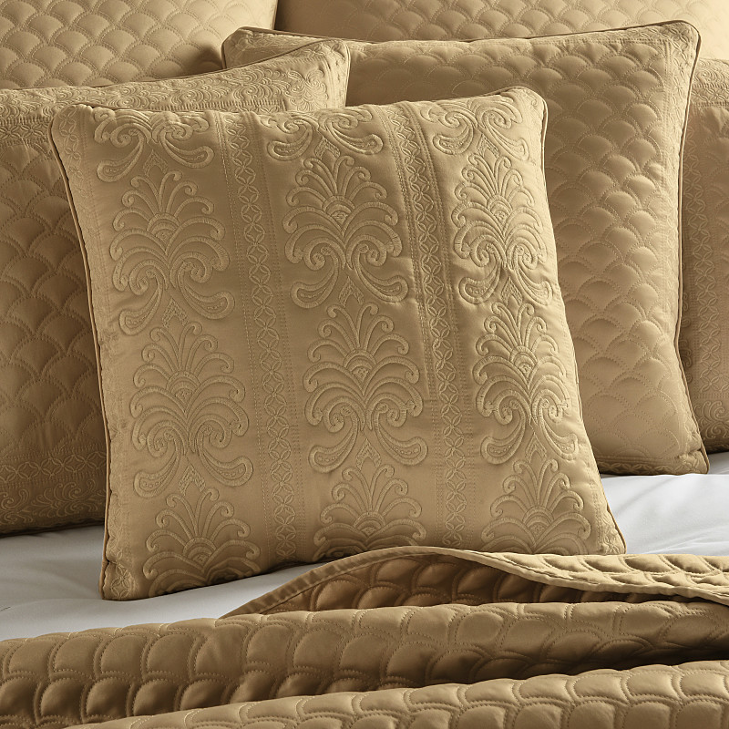 Gold 18inch Square Decorative Throw Pillow