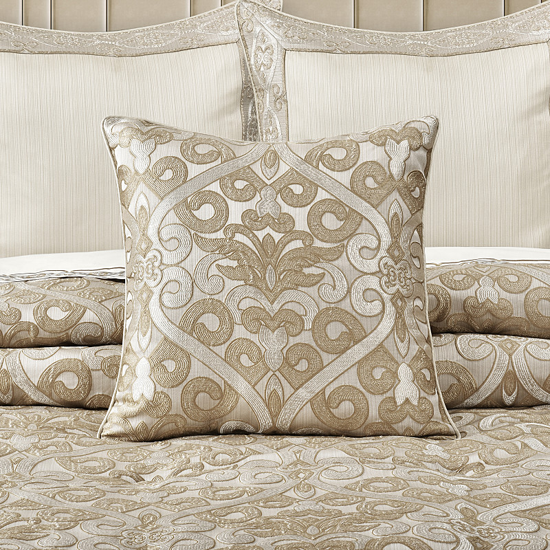 Gold 20inch Square Decorative Throw Pillow