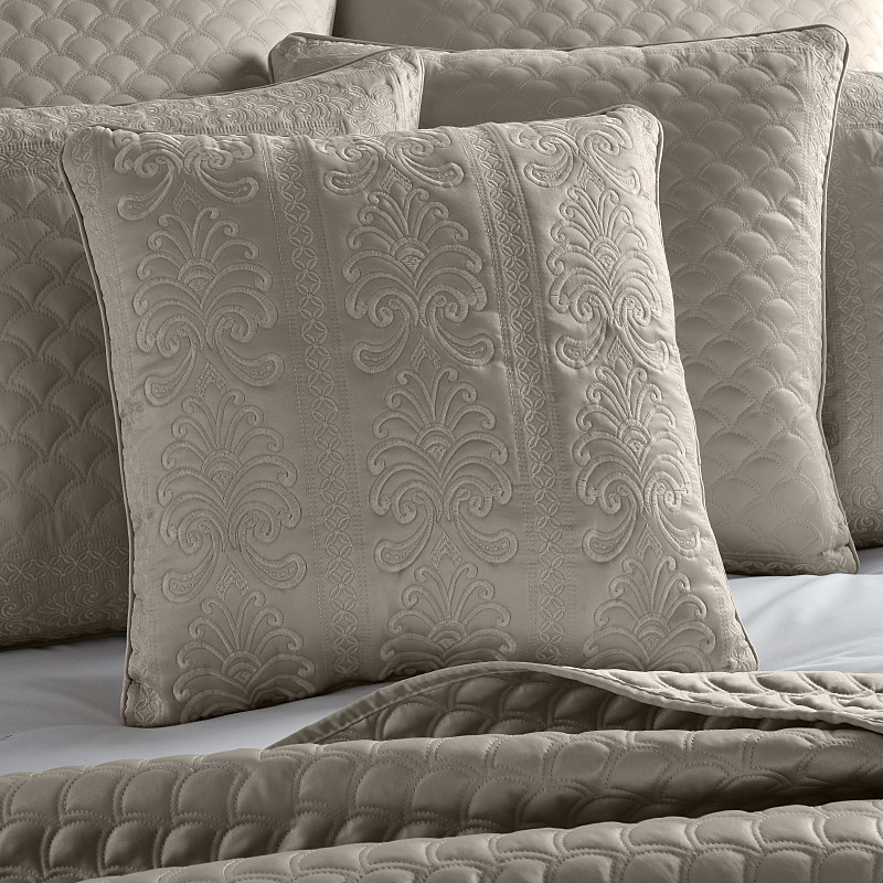 Taupe 18inch Square Decorative Throw Pillow