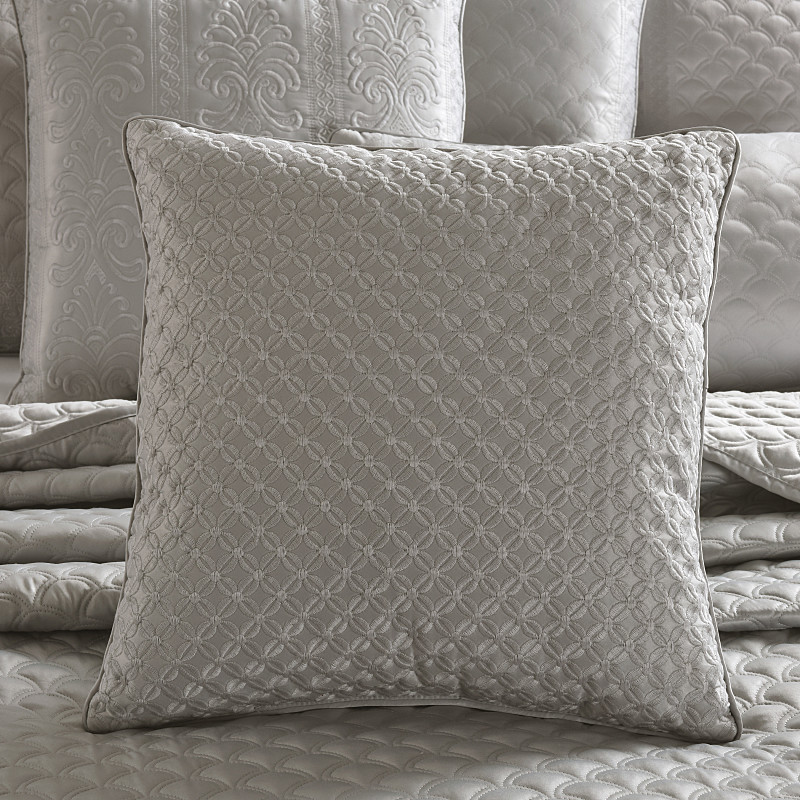 Silver 16inch Square Decorative Throw Pillow