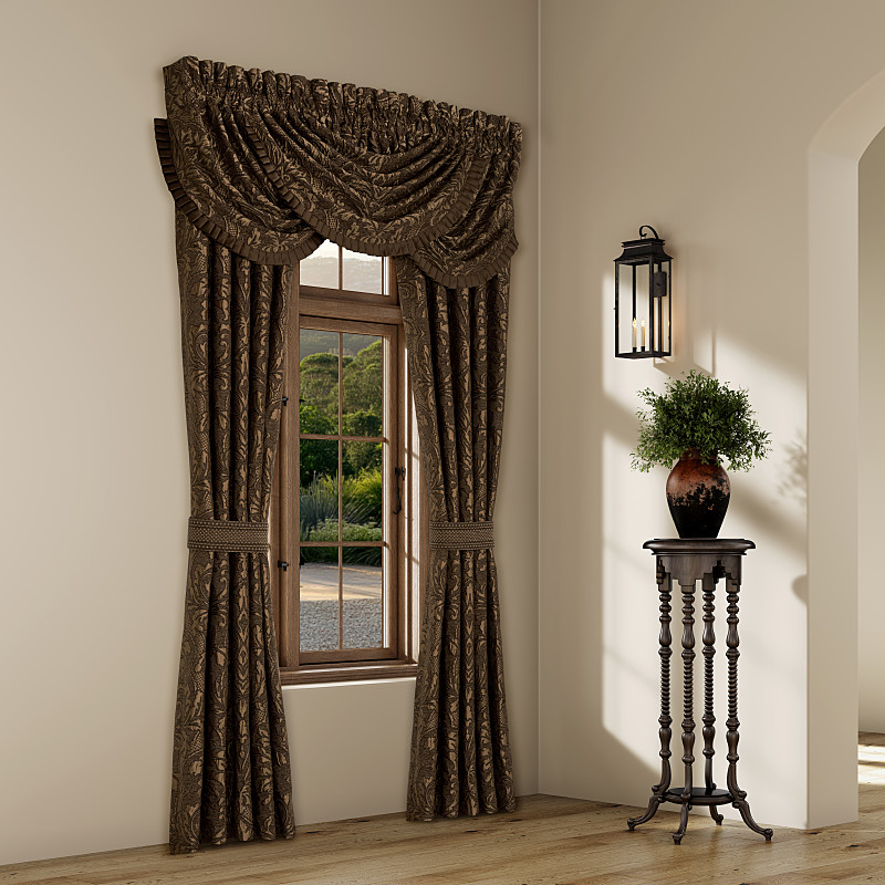 Mocha Window Waterfall Valance