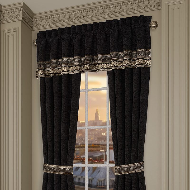 Black Window Straight Valance