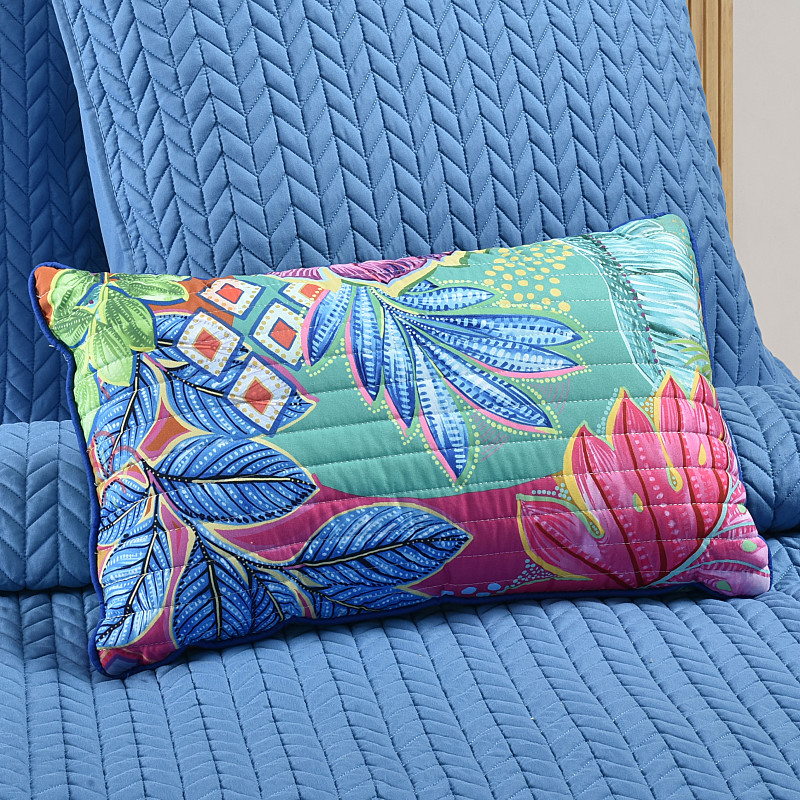 Turquoise Quilted Boudoir Decorative Throw Pillow