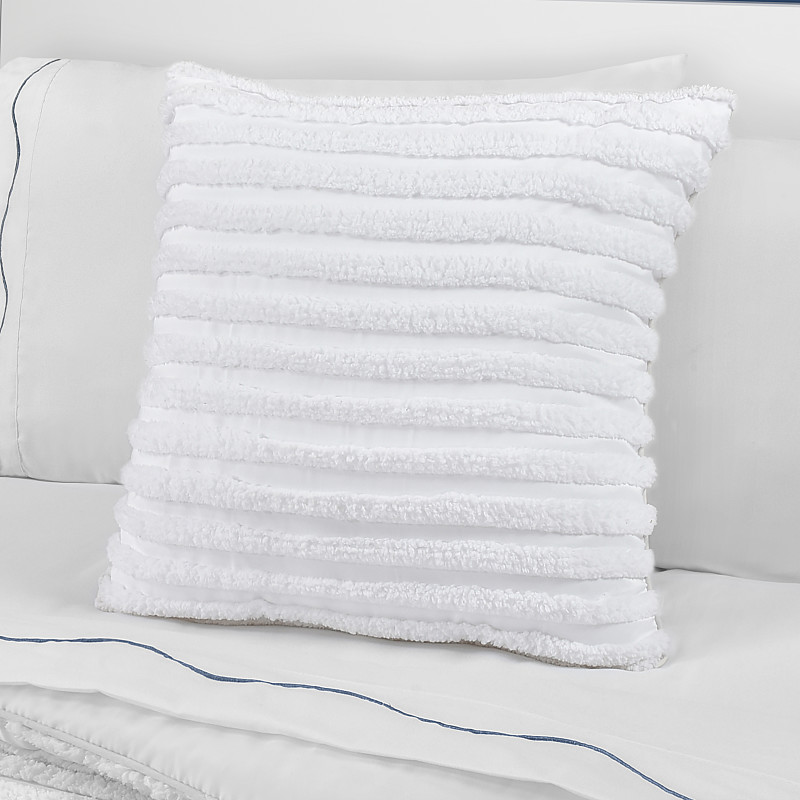 White 20inch Square Decorative Throw Pillow