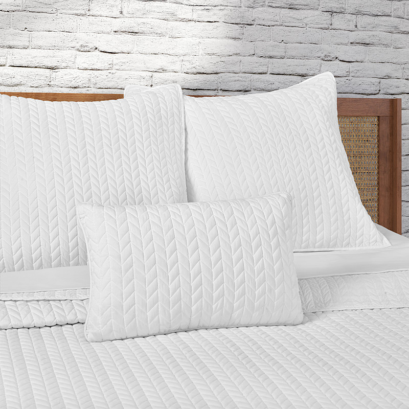 White Quilted Boudoir Decorative Throw Pillow