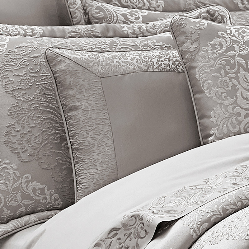 Silver 18inch Square Decorative Throw Pillow