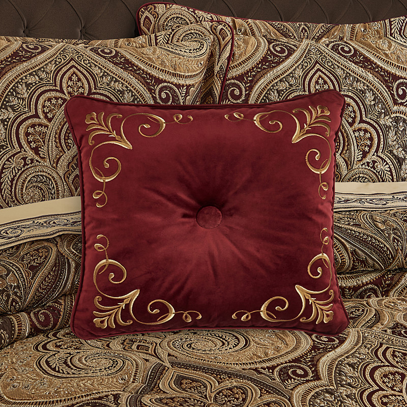 Crimson 18inch Square Decorative Throw Pillow
