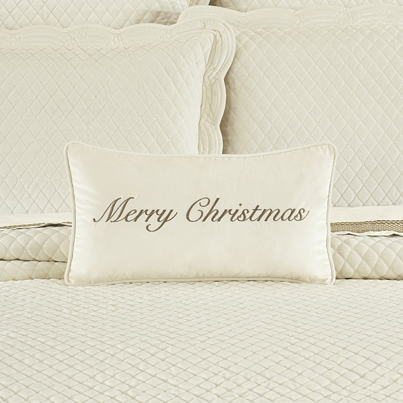 Winter White Boudoir Embellished Decorative Throw Pillow