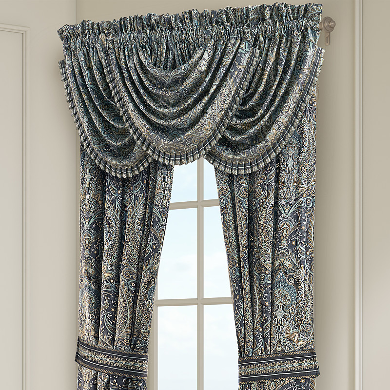 Blue Window Waterfall Valance