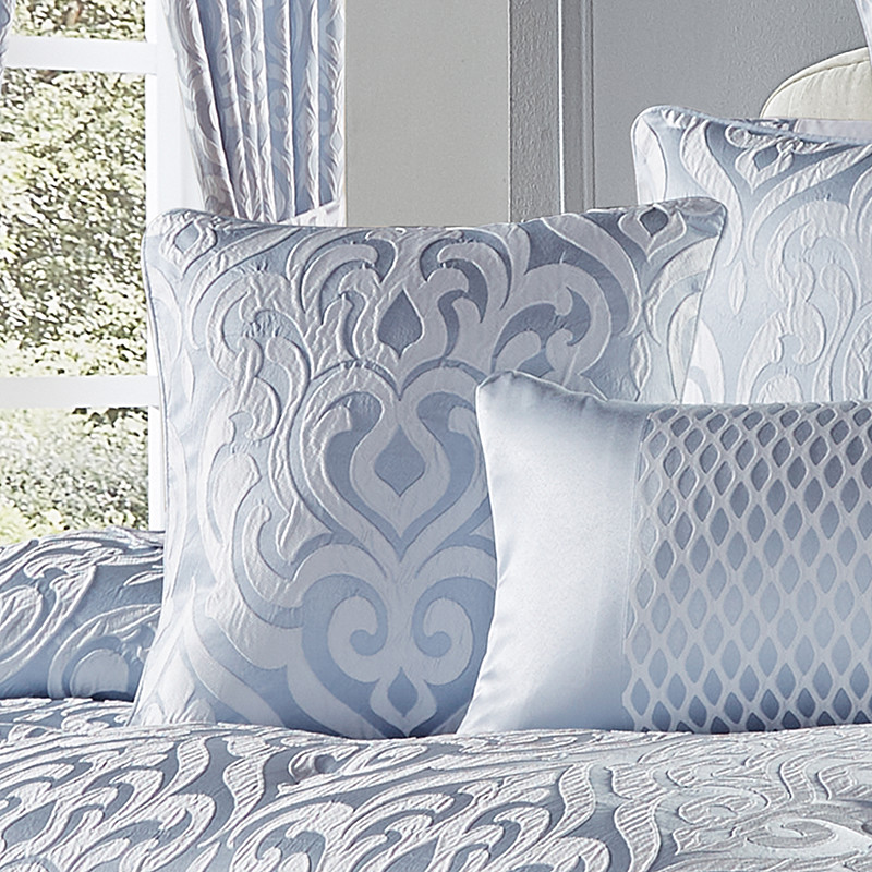 Powder Blue 18inch Square Decorative Throw Pillow
