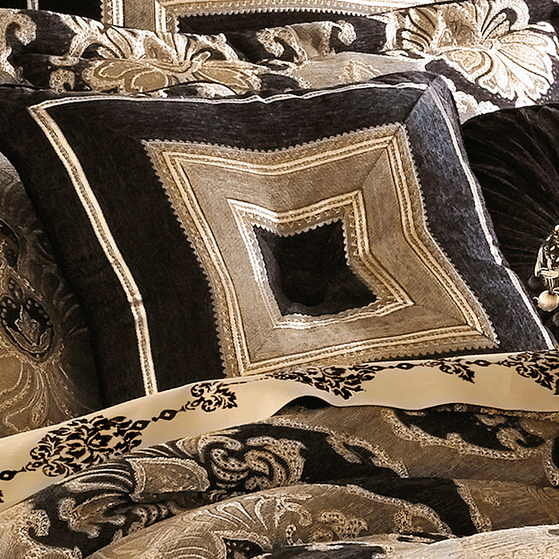 Black 18inch Square Decorative Throw Pillow
