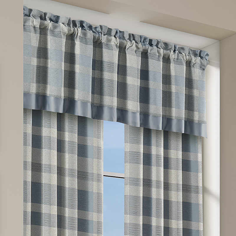 Blue Window Straight Valance