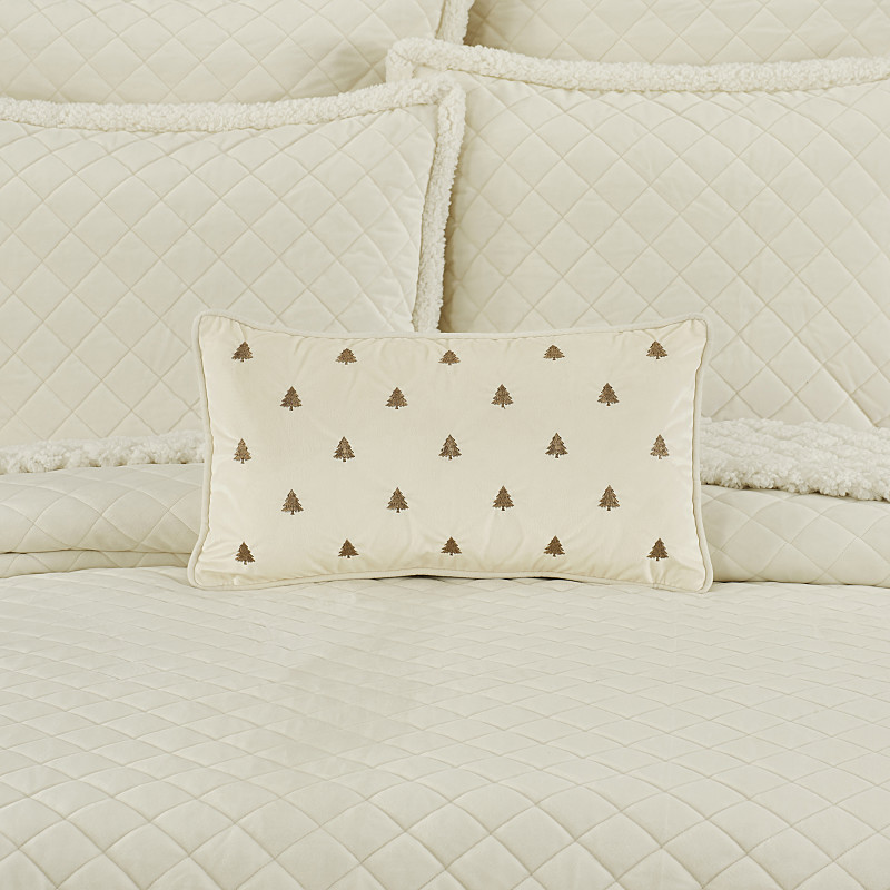 Winter White Boudoir Embellished Decorative Throw Pillow